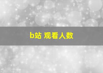 b站 观看人数